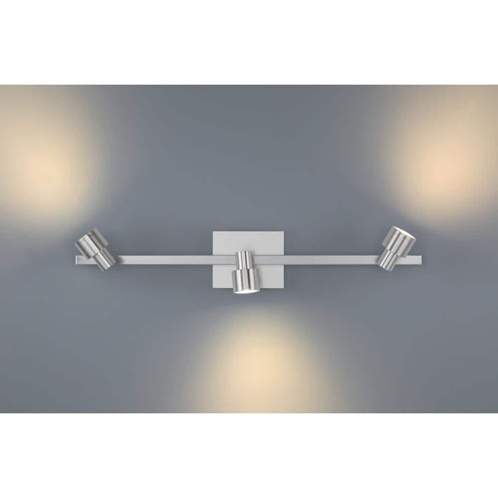 Lincoln Brushed Steel 3-Light LED Track Fixture