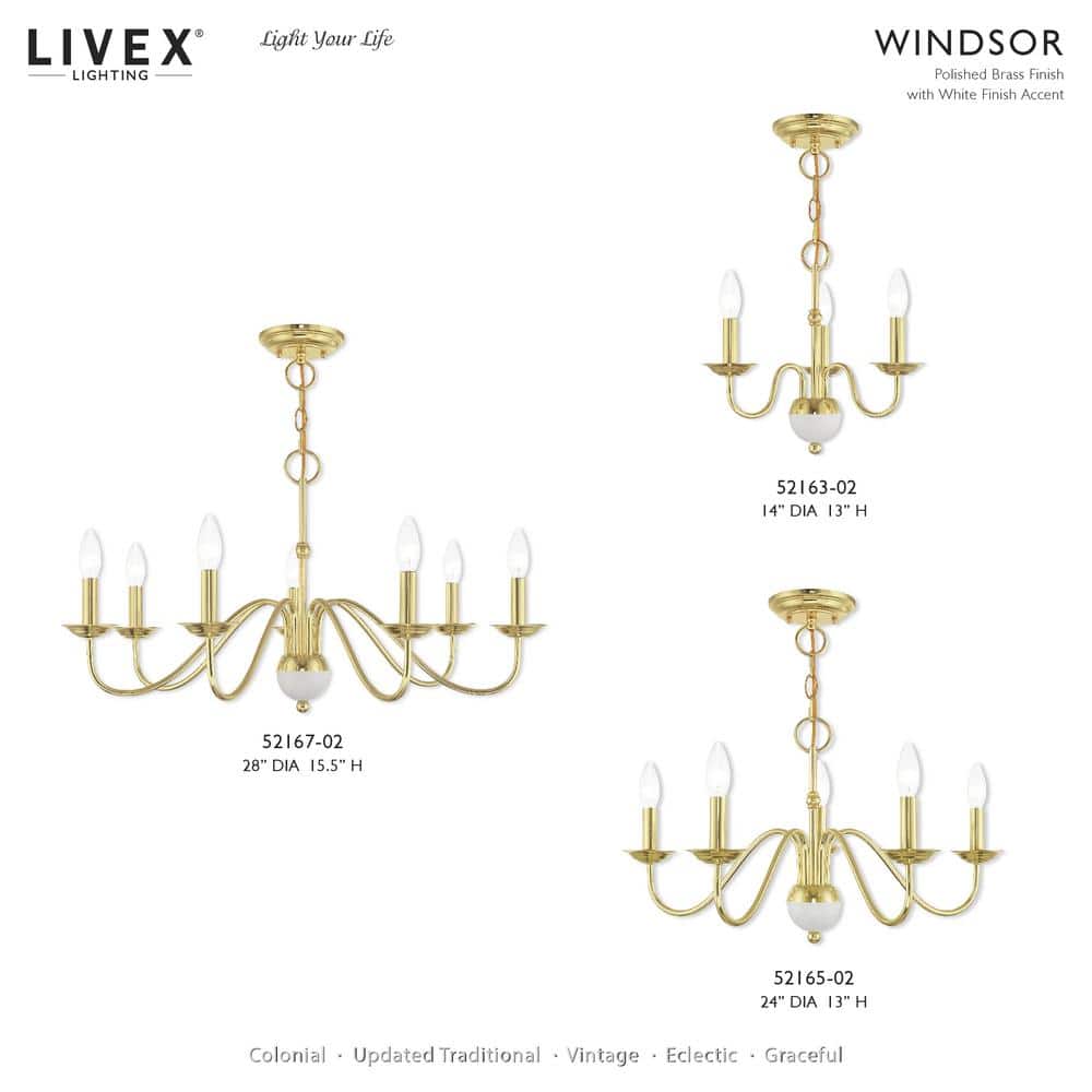 Polished Brass 5-Light Candelabra Chandelier