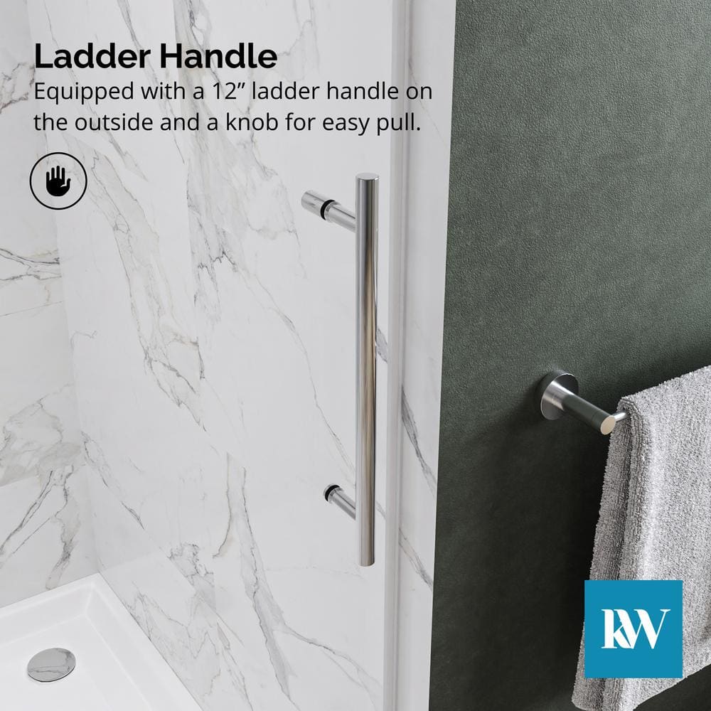 Radiance 54" Chrome Frameless Sliding Shower Door with Clear Glass