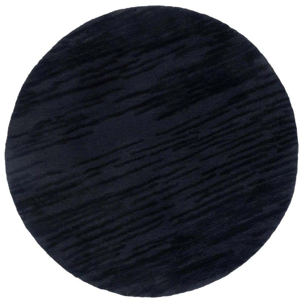 Rodeo Drive 6 ft. x 6 ft. Black Solid Abstract Striped Round Area Rug price history on PriceWatchPro