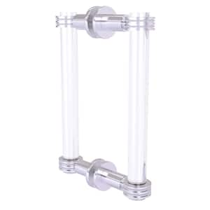 Clearview 8 in. Back to Back Shower Door Pull with Dotted Accents in Satin Chrome