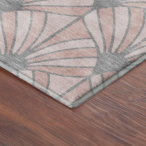 Mayfield Premium Machine Washable Abstract AMF2426 Pink 10 ft. x 14 ft. Area Rug