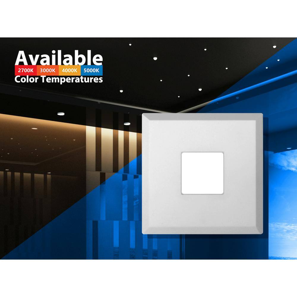 Satin White 4" Square LED Flush Mount Ceiling Light, Energy Efficient