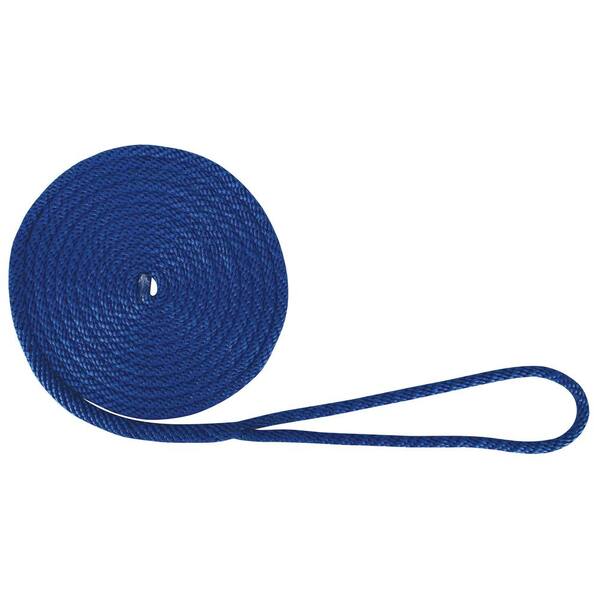 Extreme Max 3/8 in. x 15 ft. BoatTector Solid Braid MFP Dock Line in Royal Blue 3006.2009 The