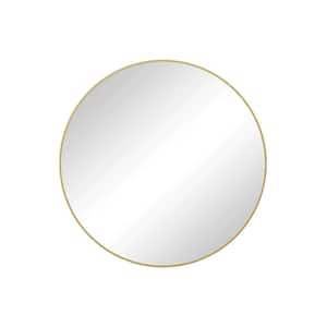 39 in. W. x 39 in. H Round Framed Wall Bathroom Vanity Mirror in Gold