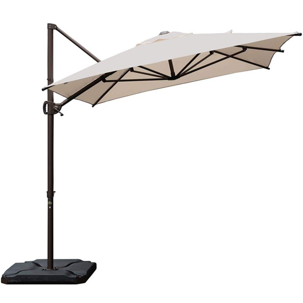 Abba Patio 9 Ft X 7 Offset Cantilever Solar Adjustable Vertical Tilt Umbrella In Sand Hdabbamrc976sc The Home Depot Abba Patio 9 Ft X 7 Offset, Abba Patio 9 X 12 Ft Offset Hanging Umbrella