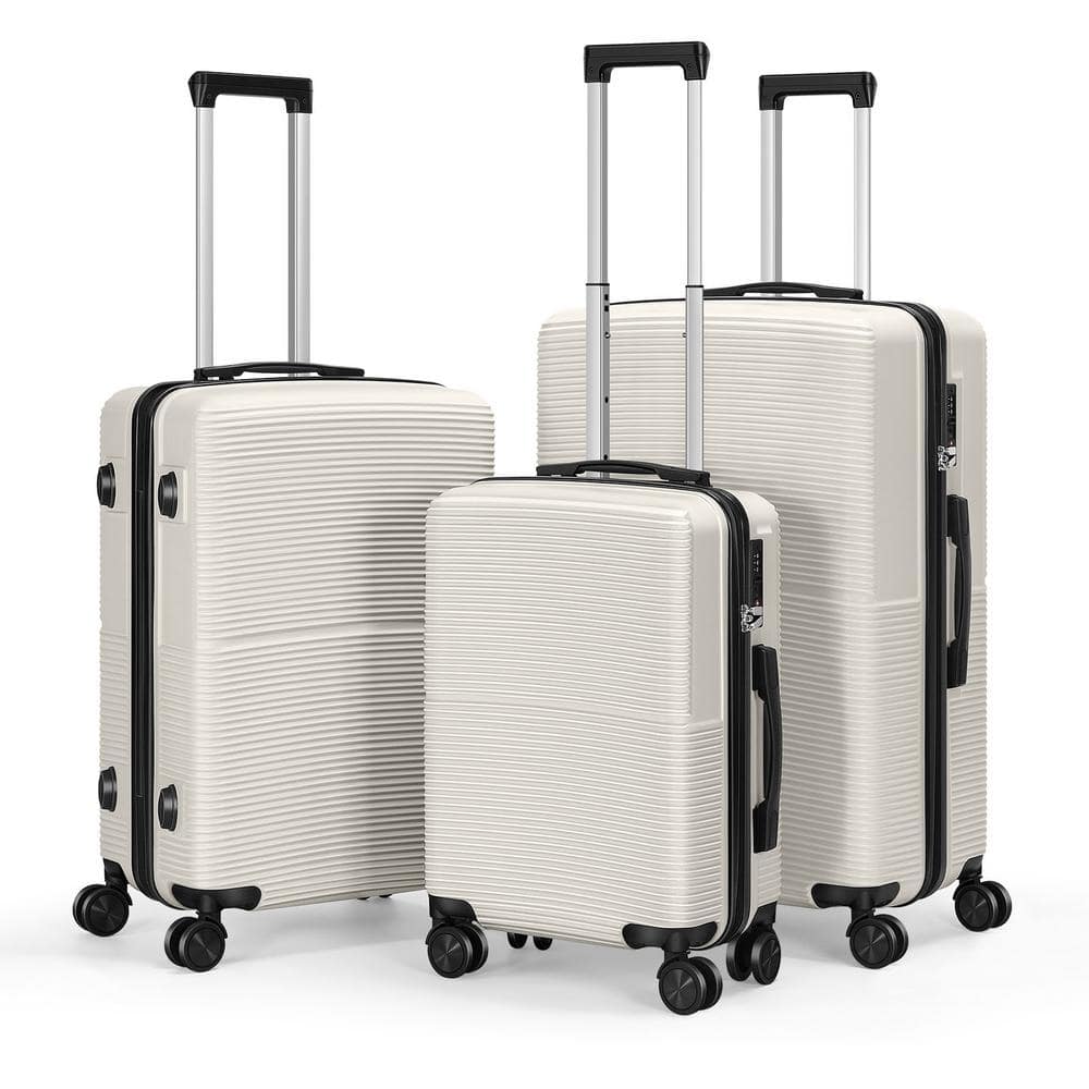 HIKOLAYAE Hikolayae Hardside Spinner Luggage Sets in White, 3