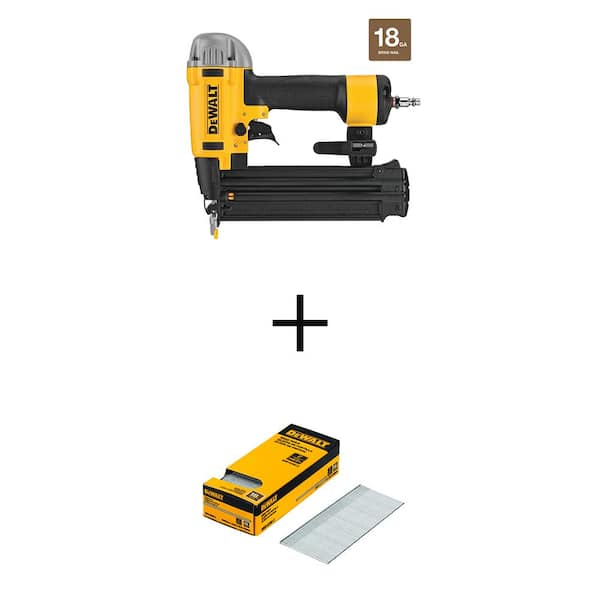 Dewalt 18 Gauge Pneumatic Brad Nailer With 2 In X 18 Gauge Metal Brad