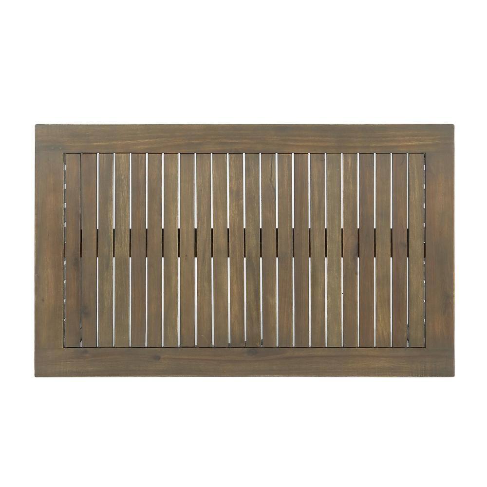Grace Broad Acacia Wood Outdoor Coffee Table in Gray