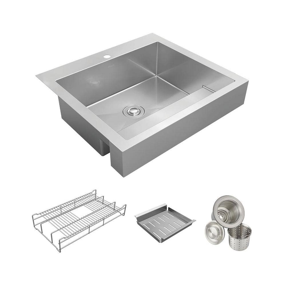 Dart Canyon 30 in. Farmhouse/Apron-Front Single Bowl 16-Gauge Stainless Steel Kitchen Workstation Sink w/Accessories price history on PriceWatchPro