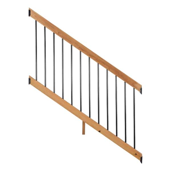 ProWood 6 ft. Cedar-Tone Southern Yellow Pine Stair Rail Kit with Aluminum Round Balusters