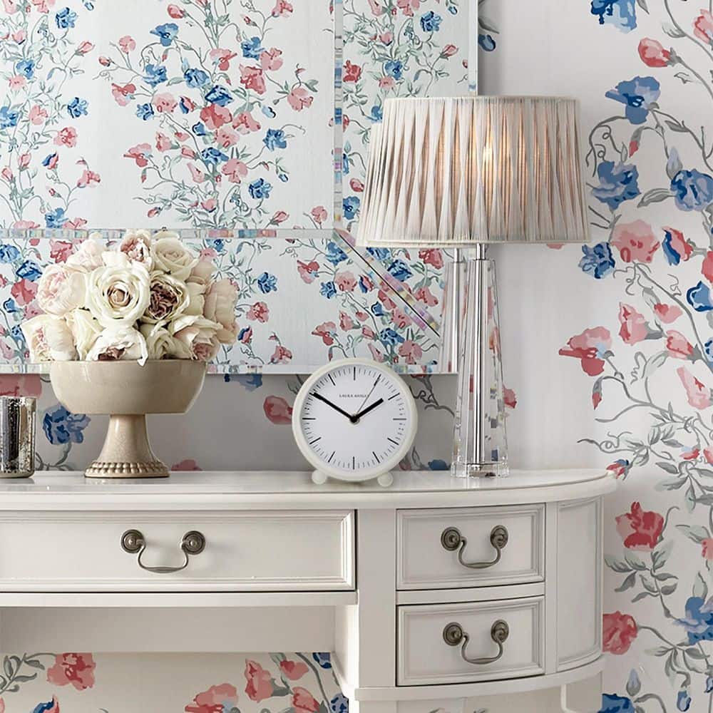 Laura Ashley Twyford Small Bedside Ivory Clock 115776 - The Home Depot