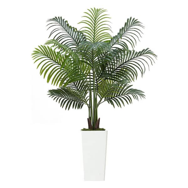 VEVOR Artificial Areca Palm Tree 5 ft., Artificial Palm Tree in Pot, Fake Palm Tropical Plants Faux Floor Silk Plant