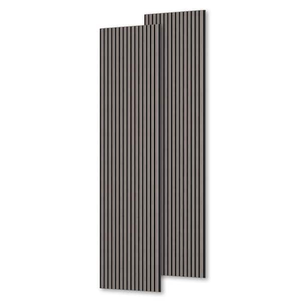 comforthomi Walnut 0.9 in. x 1.05 ft. x 7.87 ft. Acoustic/Sound Absorb 3D Oak Overlapping Wood Slat Decorative Wall Paneling 2-Pack