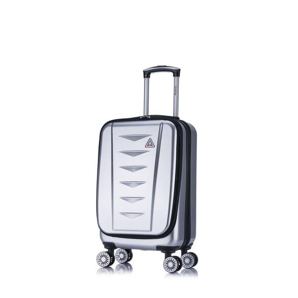 InUSA AirWorld lightweight hardside spinner 20 in. carry-on Silver