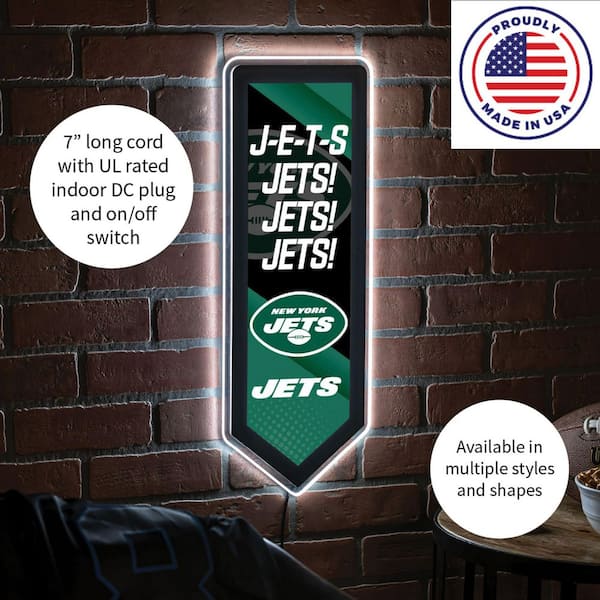 New York Jets 23 LED Retro Logo Round Wall Sign