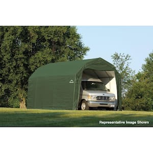 12 ft. W x 24 ft. D x 11 ft. H Steel and Polyethylene Garage without Floor in Green with Corrosion-Resistant Frame