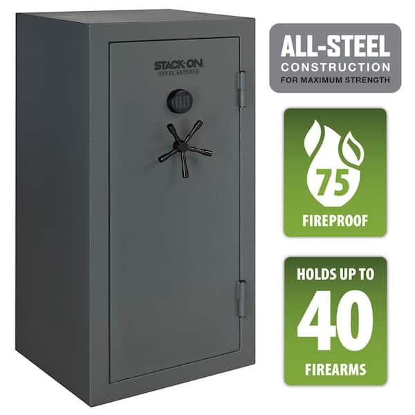 Total Defense 40-Gun Fire/Waterproof Safe with Electronic Lock and Door Storage