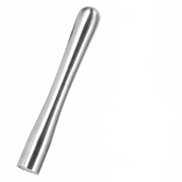 7.5 in Stainless Steel Cocktail Muddler with Diamond Grooved Head for Ice Crushing and Fruit Mashing