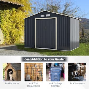 9.1 ft. W x 6.6 ft. D Metal Shed With 51.92 sq. ft.