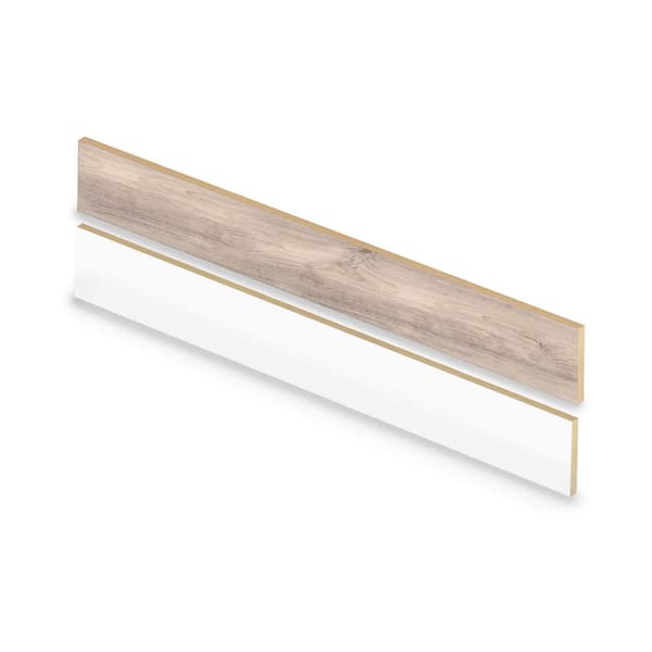 Cap A Tread Chiffon Lace Oak/Vale View Oak 47 in. L x 7.37 in. W x 0.56 in. T Vinyl Stair Reversible Riser