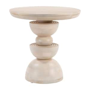 Bilanka 23.6 in.W Natural 23.6 in.H Round Mango Wood End Table