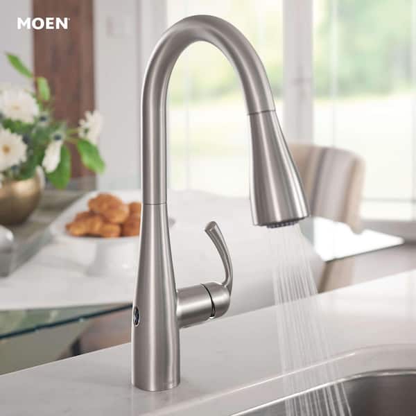 Essie Touchless 1-Handle Pull-Down Sprayer Kitchen Faucet with MotionSense Wave and Power Clean in Spot Resist Stainless