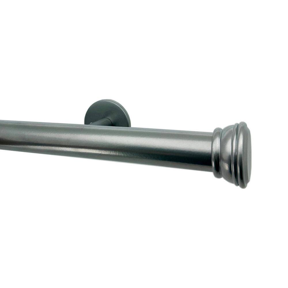 Tekno Pro 84 in. Non-Adjustable 1.13 in. Diameter Decorative Traverse Curtain Rod with Reba Finial in Silver price history on PriceWatchPro