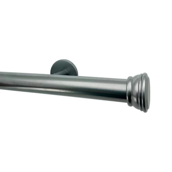 Tekno Pro 108 in. Non-Adjustable 1.13 in. Diameter Decorative Traverse Curtain Rod with Reba Finial in Silver