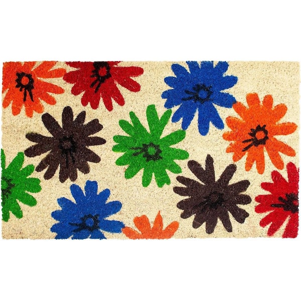 Multi-Colored 29 in. x 17 in. Coir Outdoor Door Mat