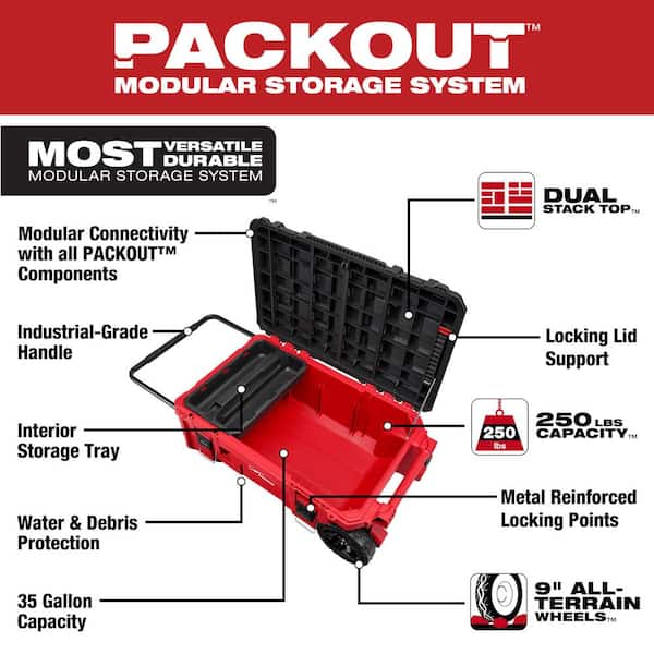 Milwaukee 48-22-8428-8045 Packout 38 in. Rolling Tool Chest and 19 in. Tool Tray - 2