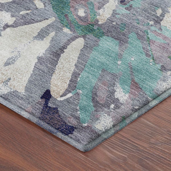 Mayfield Premium Machine Washable Abstract AMF2340 Lavender 8 ft. x 10 ft. Area Rug