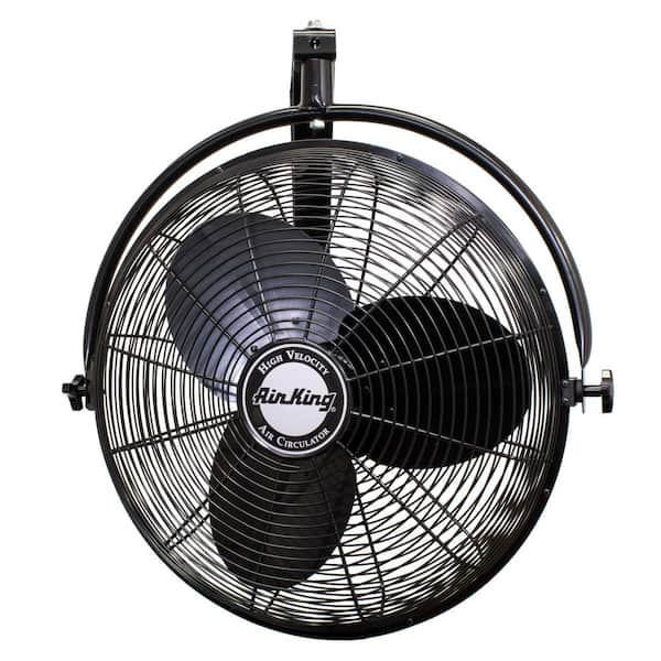 Air King 20 in. 3 Speed Oscillating Wall Mount Fan with Adjustable Head, Industrial Grade Speed, and Steel Blades in Black