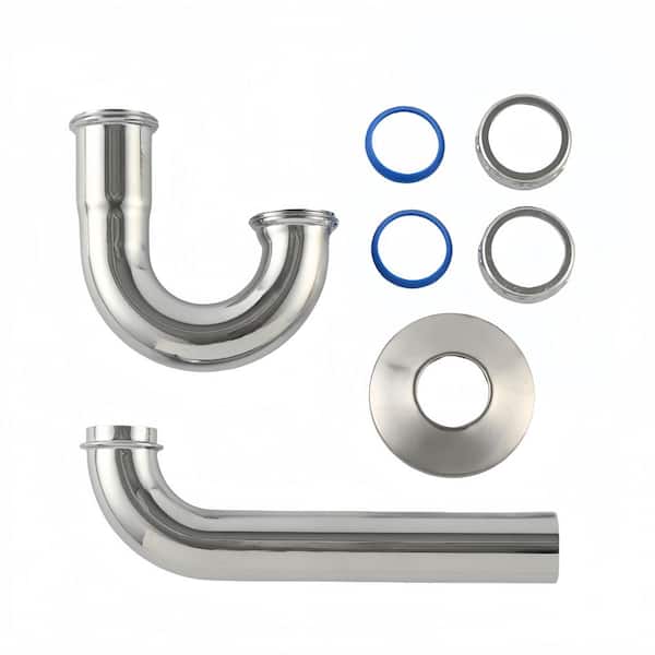 1-1/4 in. Brass P- Trap Without Cleanout, 17-Gauge, Chrome