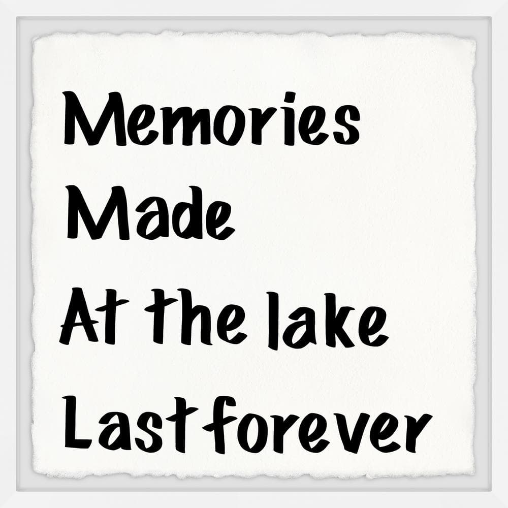 Memories at the Lake by Marmont Hill Framed Typography Art Print 24 in. x 2