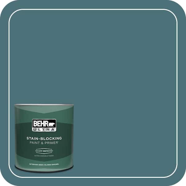BEHR ULTRA 1 qt. #S450-6A River Rapids Extra Durable Satin Enamel Interior Paint and Primer