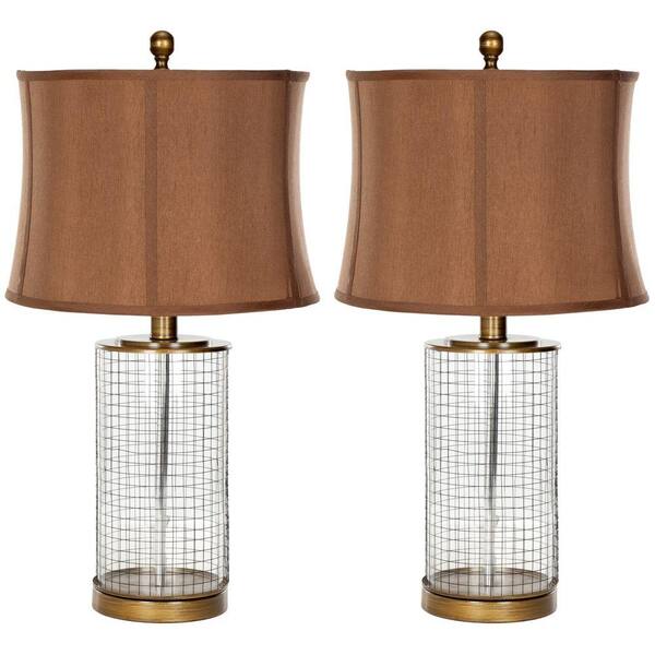 Safavieh Aerie 26.5 in. Brown Glass Table Lamp (Set of 2)