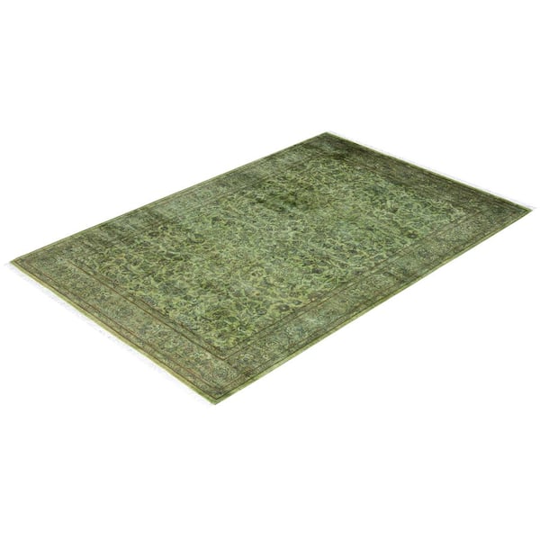 Fine Vibrance Brown 4 ft. x 6 ft. Solid Wool Indoor Area Rug