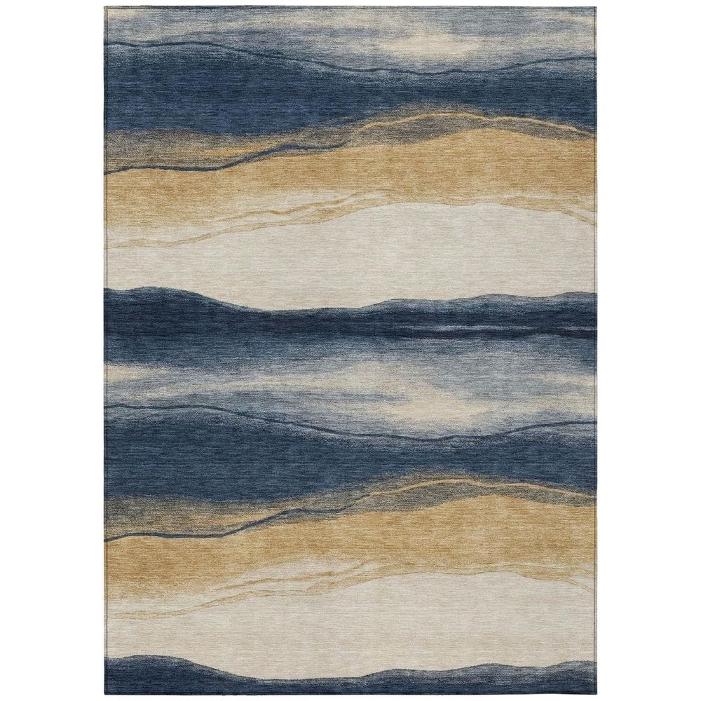 Chantille Machine Washable Indoor/Outdoor Abstract ACN2967 Navy 3 ft. x 5 ft. Area Rug price history on PriceWatchPro