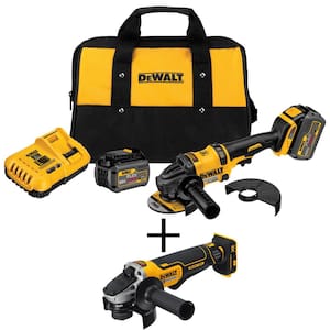 FLEXVOLT 60V MAX Lithium-Ion Cordless Brushless 4.5 in. Angle Grinder and 4.5 in. Paddle Switch Small Angle Grinder