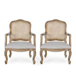 Corral Light Gray and Natural Upholstered Dining Armchair (Set of 2)