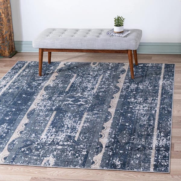 Portland Depoe Blue 4 ft. x 4 ft. Square Area Rug