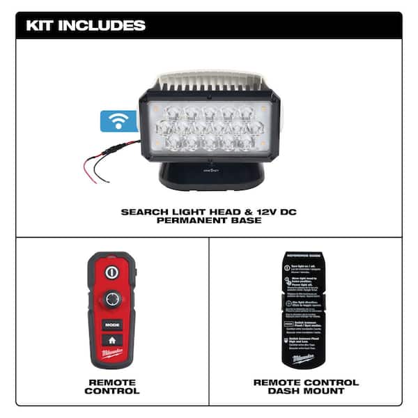 Milwaukee - Utility Remote Control Search Light with Hardwire Base
