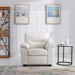 Garrin Series White PU Leather Sofa Chair with Pillows