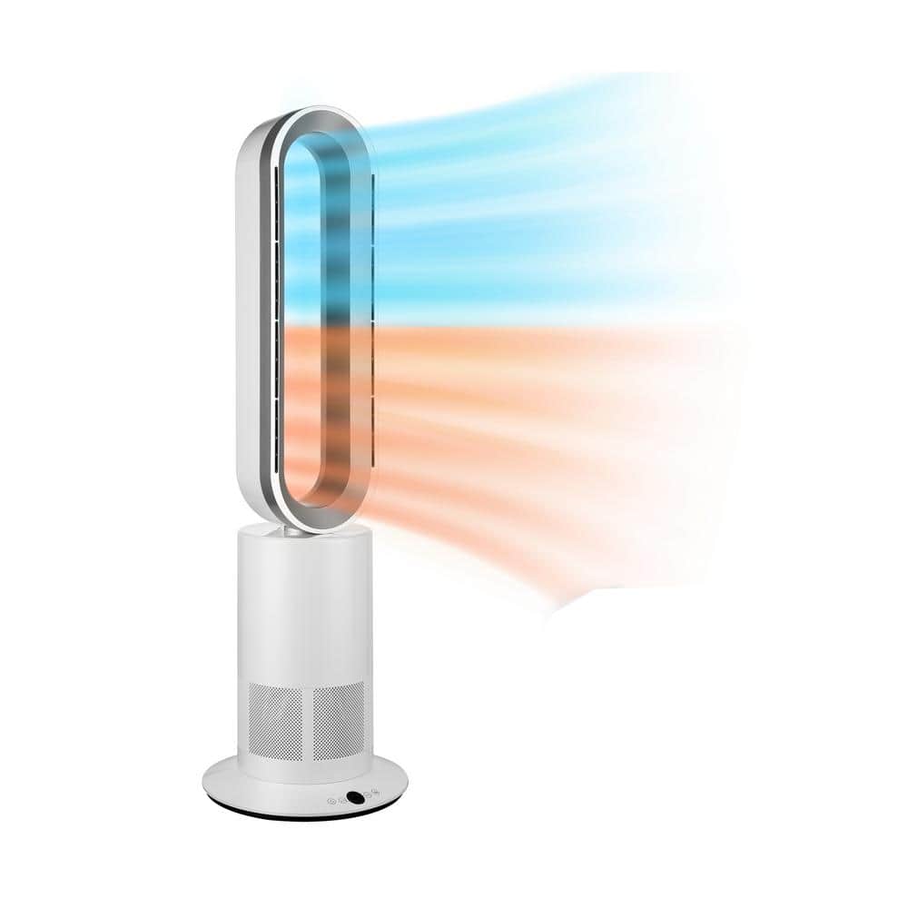 2-in-1 34 in. 10 Fan Speeds Tower Fan Heater and Fan Combo in White with Bl
