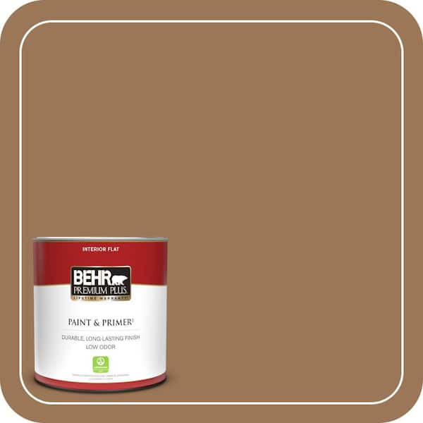 BEHR PREMIUM PLUS 1 qt. #PPU4-02 Coco Rum Flat Low Odor Interior Paint & Primer
