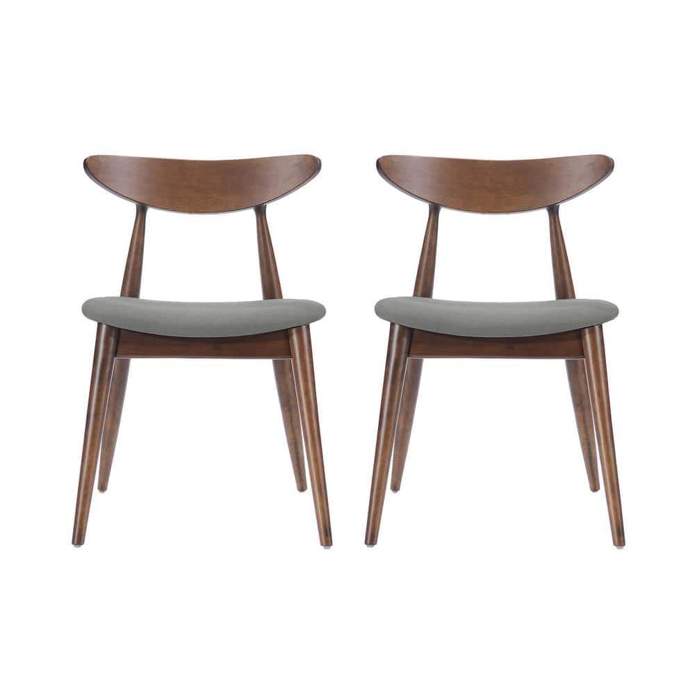 NEW IN BOX MID-CENTURY TAPERED DINING CHAIRS (SET OF 2) outlet - Walnut finish.