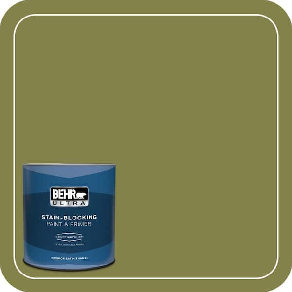 BEHR ULTRA 1 qt. #MQ6-61 Basil Chiffonade Extra Durable Satin Enamel Interior Paint & Primer