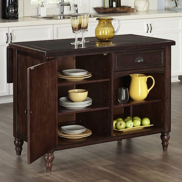 Home Styles Country Comfort Aged Bourbon Kitchen Island With Seating