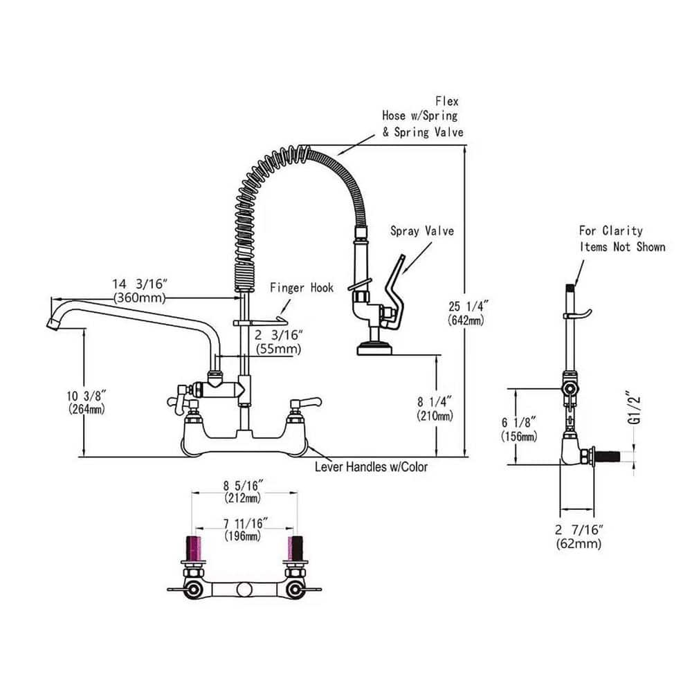 Matte Black Stainless Steel Wall-Mount Pull-Down Kitchen Faucet